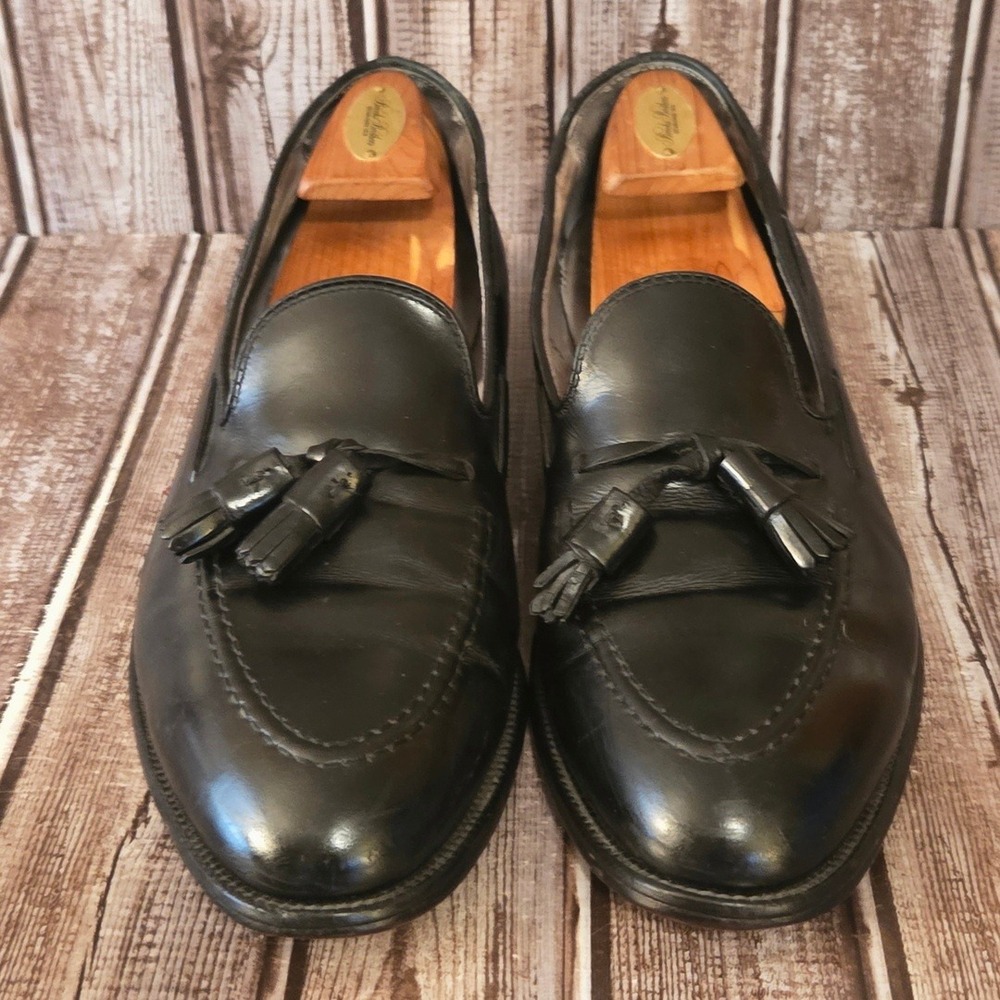 Sz 10.5 D Mens Alden 660 Black Leather Tassel Loafers Slip On Shoes